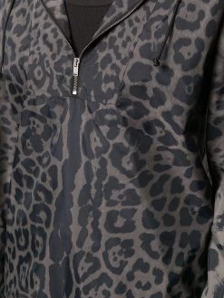 Saint Laurent leopard print hooded bomber
