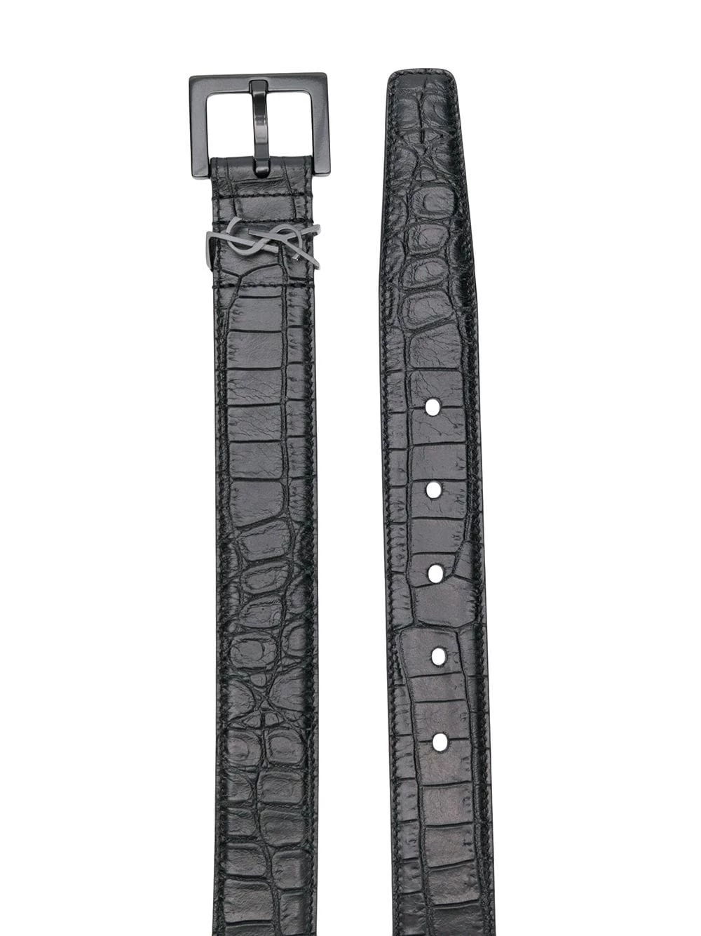 Saint Laurent Monogram crocodile-effect belt