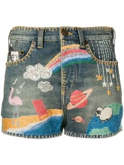 Saint Laurent embroidered shorts