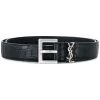 Saint Laurent Monogram crocodile-embossed belt