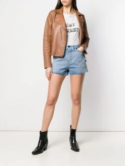 Saint Laurent spotted back denim shorts