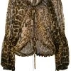 Saint Laurent leopard-print chiffon blouse