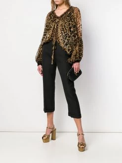 Saint Laurent leopard-print chiffon blouse
