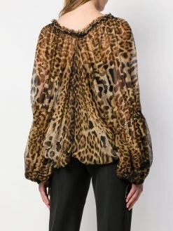 Saint Laurent leopard-print chiffon blouse
