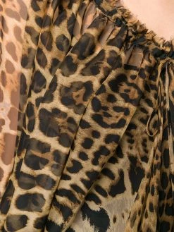 Saint Laurent leopard-print chiffon blouse