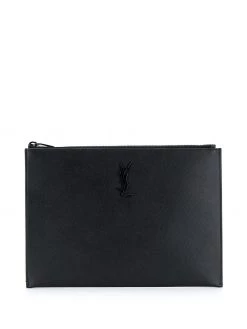 Saint Laurent monogram plaque clutch