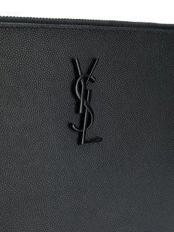 Saint Laurent monogram plaque clutch