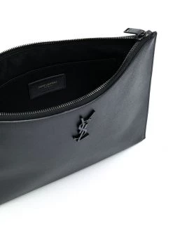 Saint Laurent monogram plaque clutch