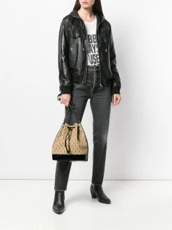 Saint Laurent monogram-print bucket bag