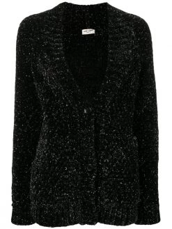 Saint Laurent metallic v-neck cardigan