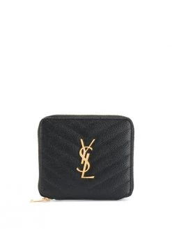 Saint Laurent monogram zip around compact wallet