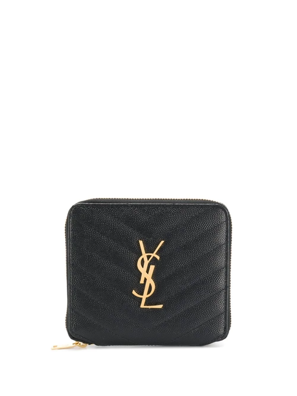 Saint Laurent monogram zip around compact wallet