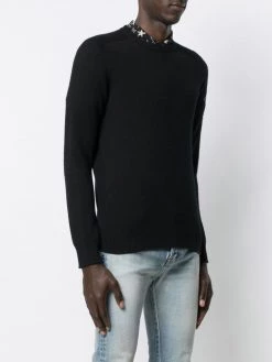 Saint Laurent logo patch cashmere jumper