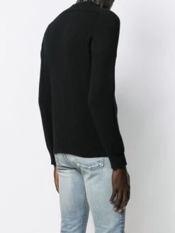 Saint Laurent logo patch cashmere jumper