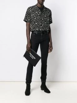 Saint Laurent logo print pouch