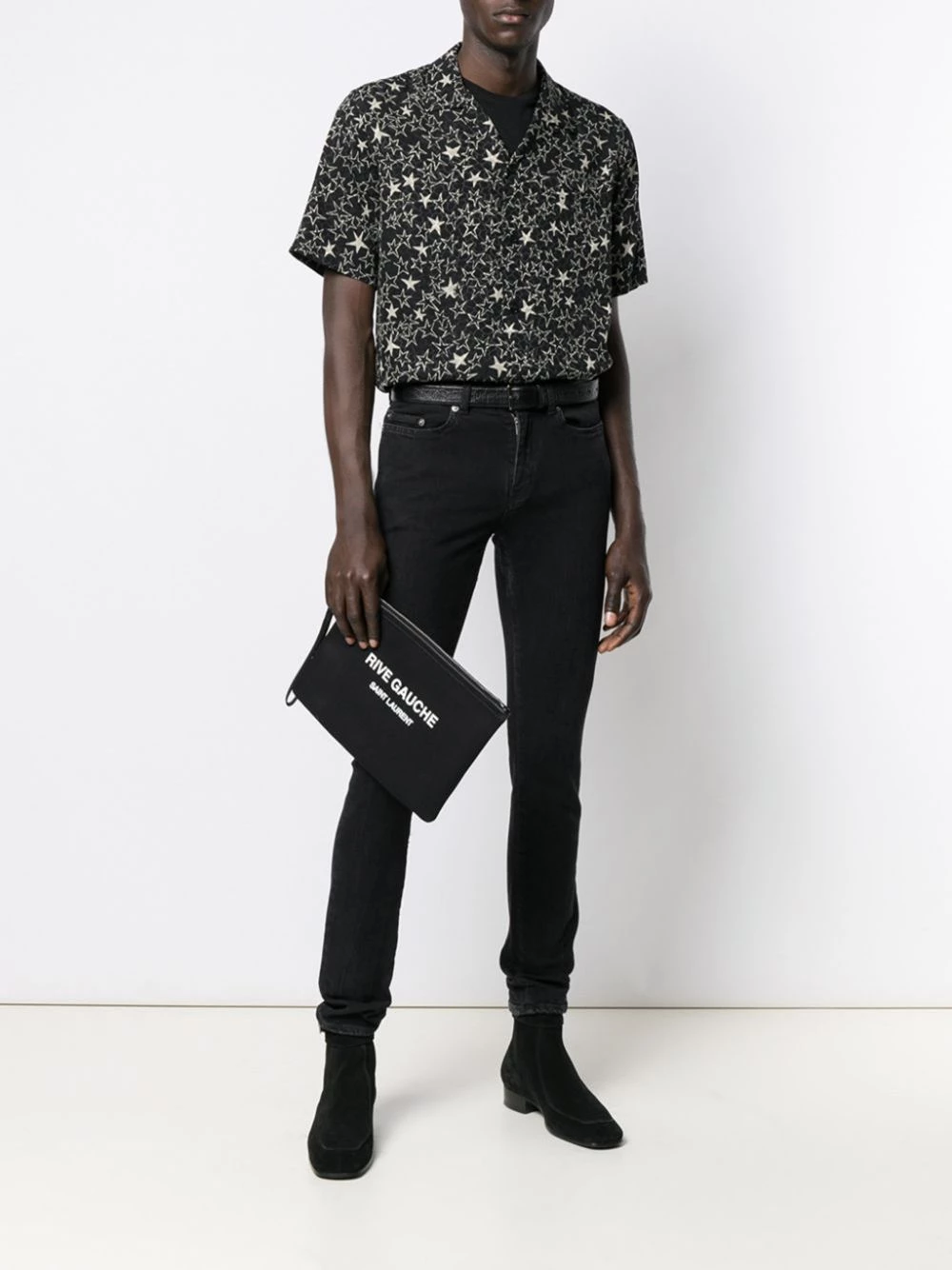 Saint Laurent logo print pouch