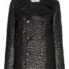Saint Laurent lacquered crocodile-style peacoat