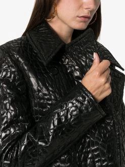 Saint Laurent lacquered crocodile-style peacoat