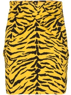 Saint Laurent tiger print high-rise skirt
