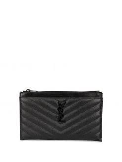Saint Laurent monogrammed textured clutch