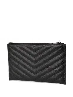 Saint Laurent monogrammed textured clutch