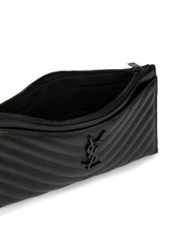 Saint Laurent monogrammed textured clutch