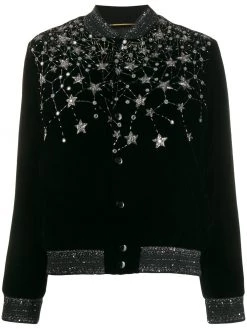 Saint Laurent crystal-embroidered bomber jacket