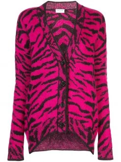 Saint Laurent Zebra jacquard cardigan