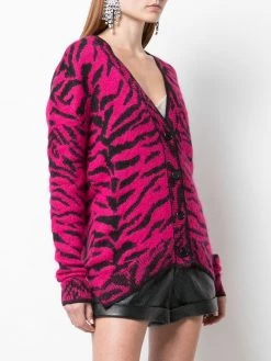Saint Laurent Zebra jacquard cardigan