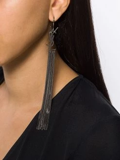 Saint Laurent Monogram chain tassel earrings