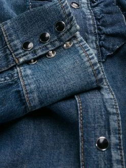Saint Laurent ruffle detail denim shirt