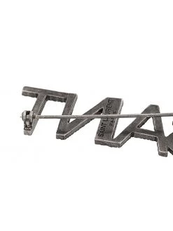 Saint Laurent crystal-logo brooch