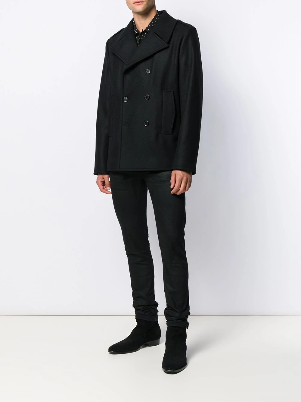 Saint Laurent boxy fit double-breasted coat
