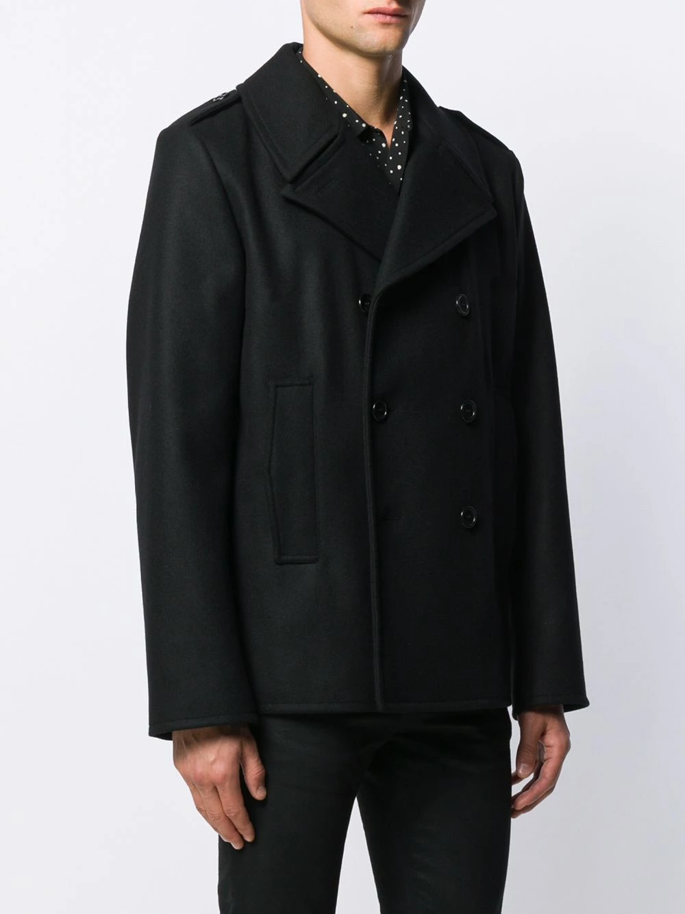 Saint Laurent boxy fit double-breasted coat