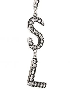 Saint Laurent crystal-embellished logo clip-on earrings