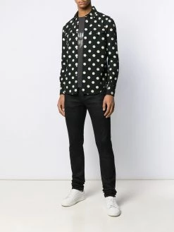 Saint Laurent slim western polka dot shirt