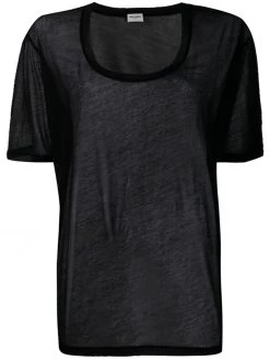 Saint Laurent scoop neck sheer T-shirt