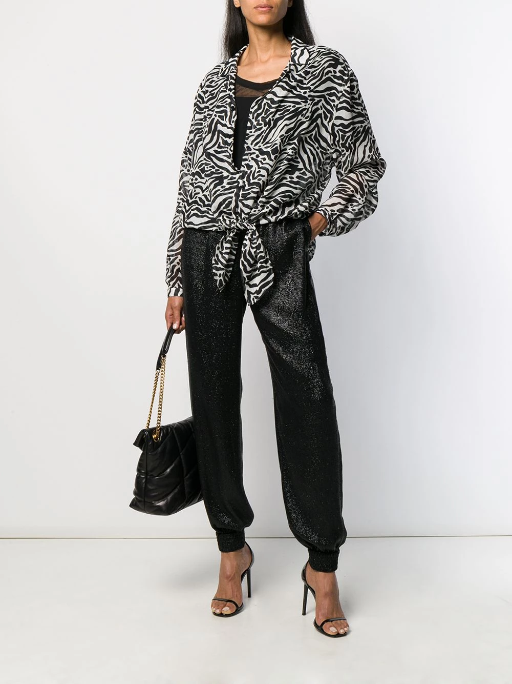 Saint Laurent scoop neck sheer T-shirt