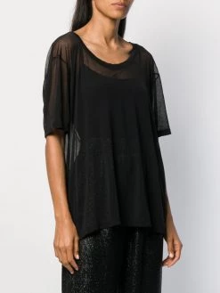 Saint Laurent scoop neck sheer T-shirt