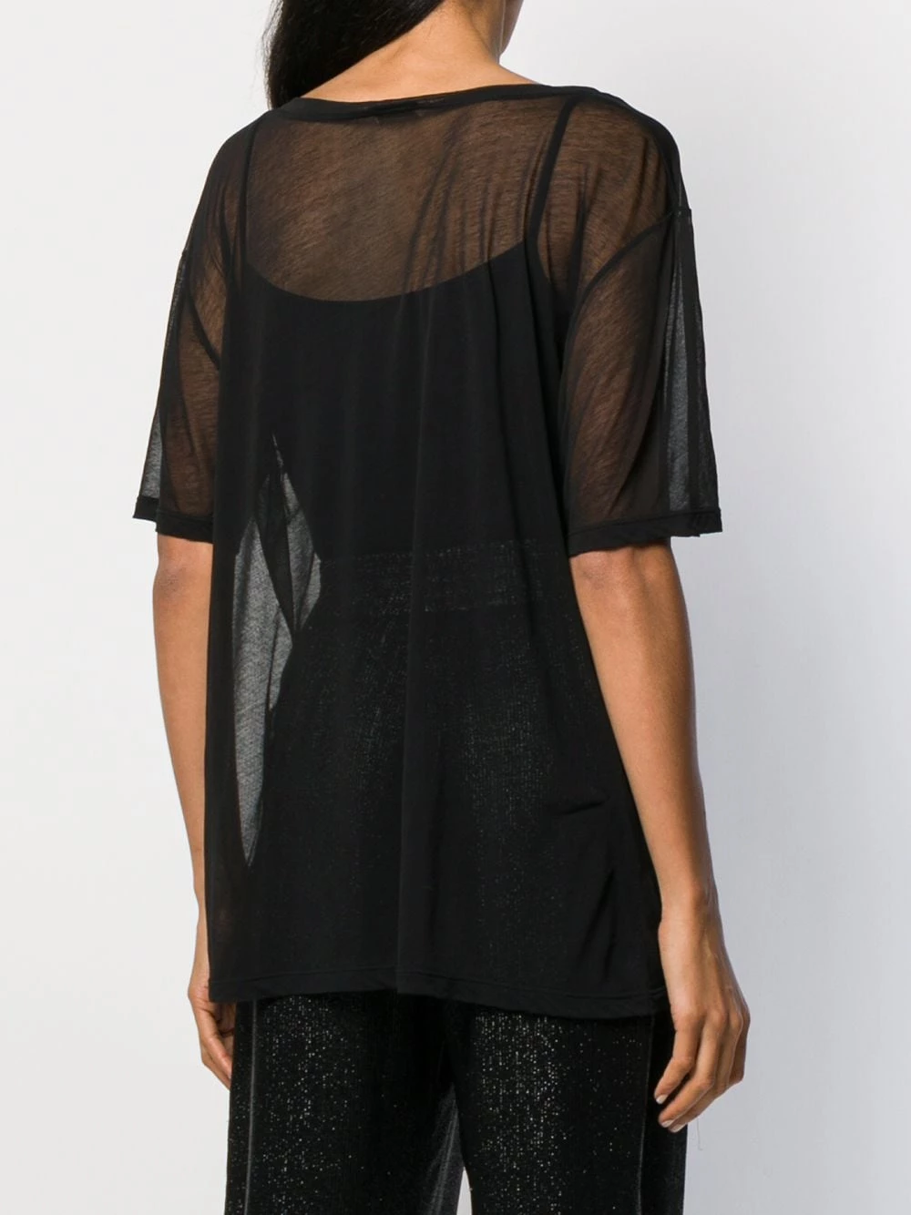 Saint Laurent scoop neck sheer T-shirt