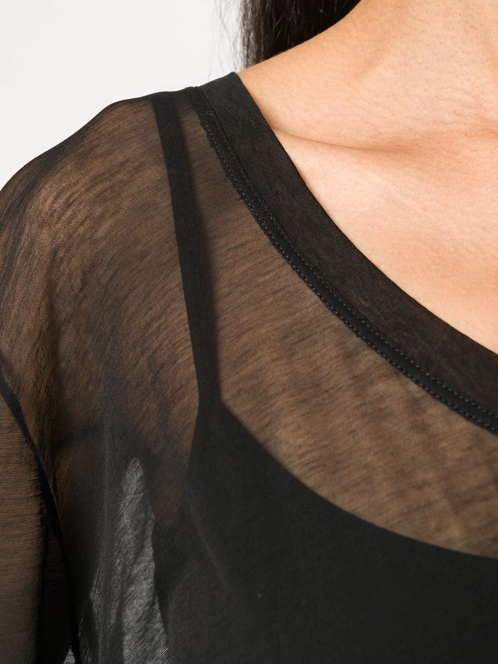 Saint Laurent scoop neck sheer T-shirt