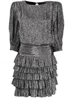 Saint Laurent ruffle trim mini dress