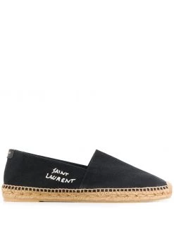 Saint Laurent embroidered logo espadrilles