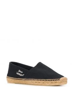 Saint Laurent embroidered logo espadrilles