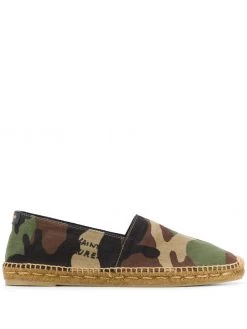 Saint Laurent camouflage embroidered espadrilles