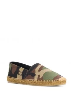 Saint Laurent camouflage embroidered espadrilles