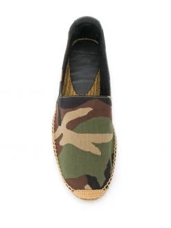 Saint Laurent camouflage embroidered espadrilles