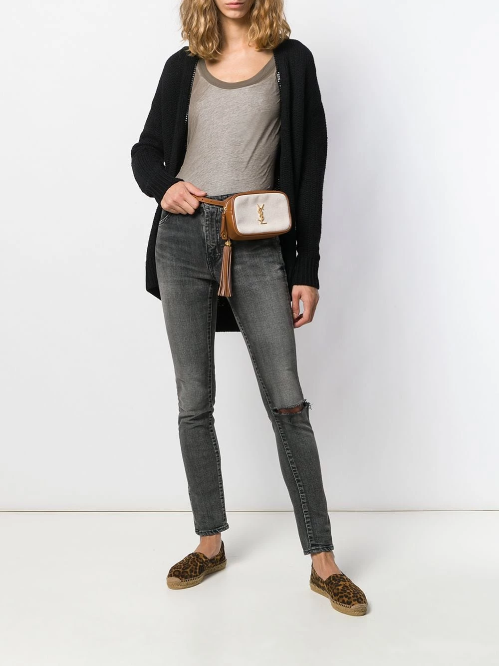 Saint Laurent College chain-trim cardigan