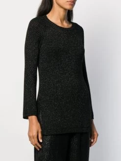 Saint Laurent metallic thread ribbed jumper