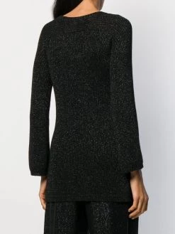 Saint Laurent metallic thread ribbed jumper